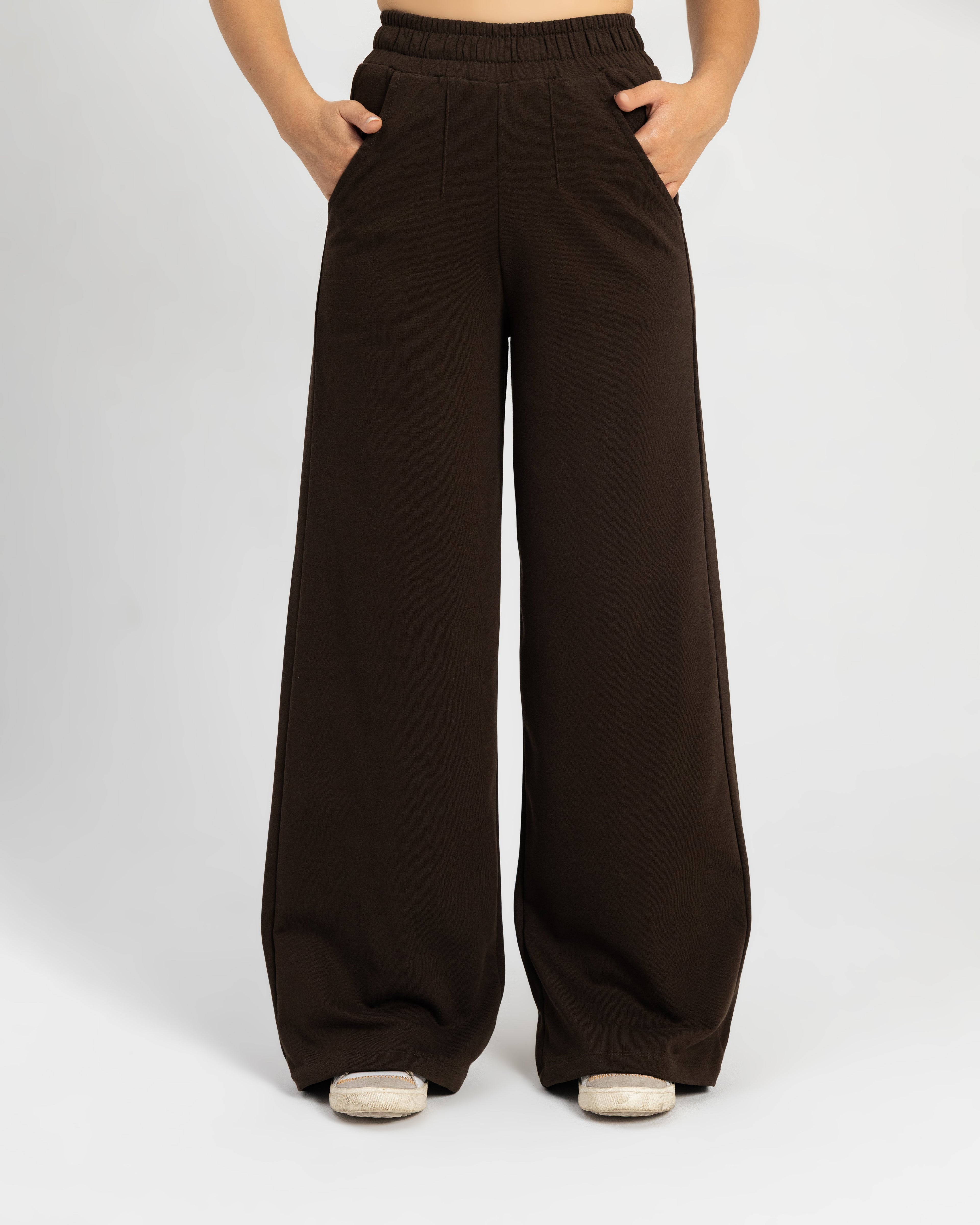 Pintuck Hight-Waist Pants in Cocoa