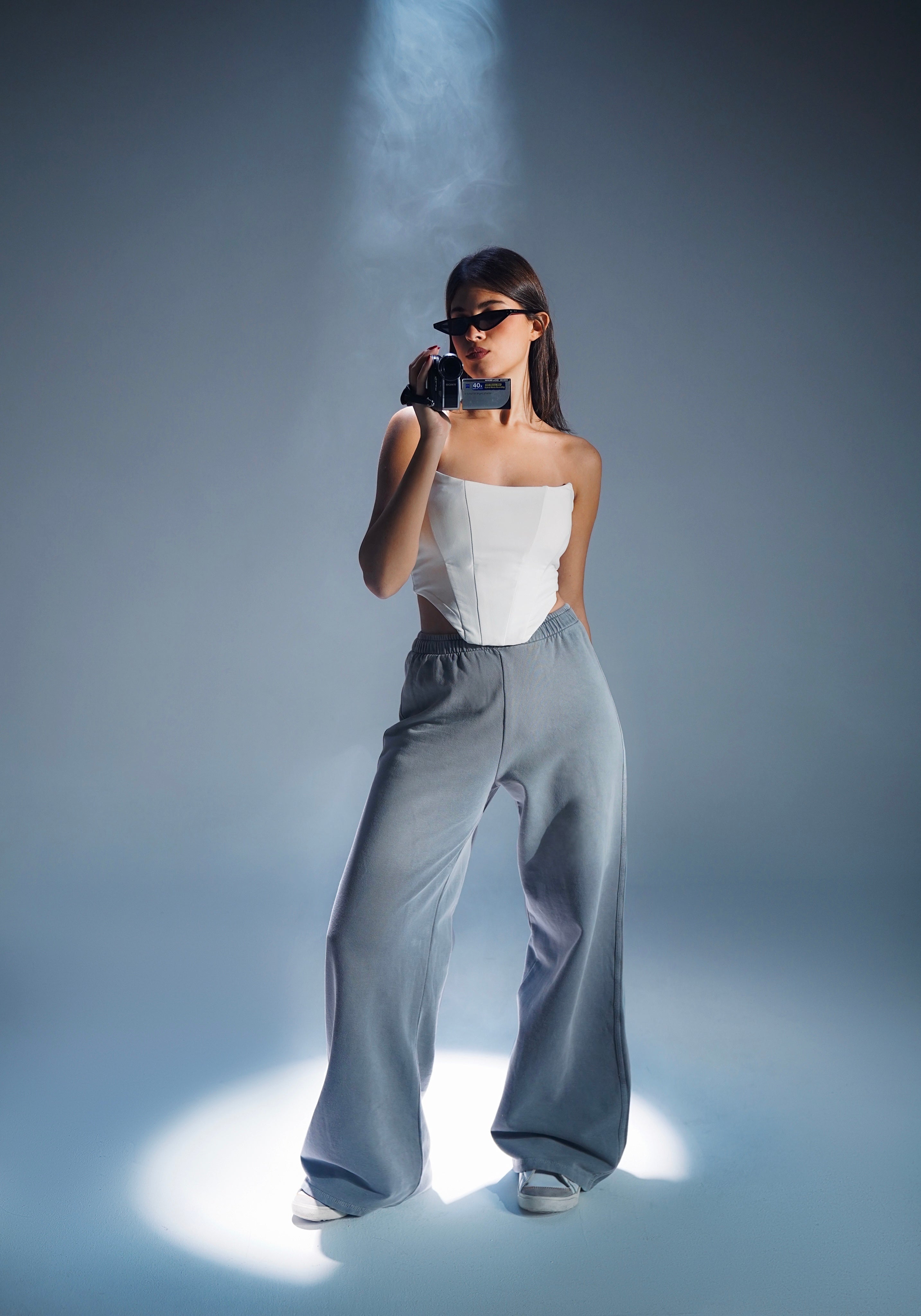 Ash-grey washed pant