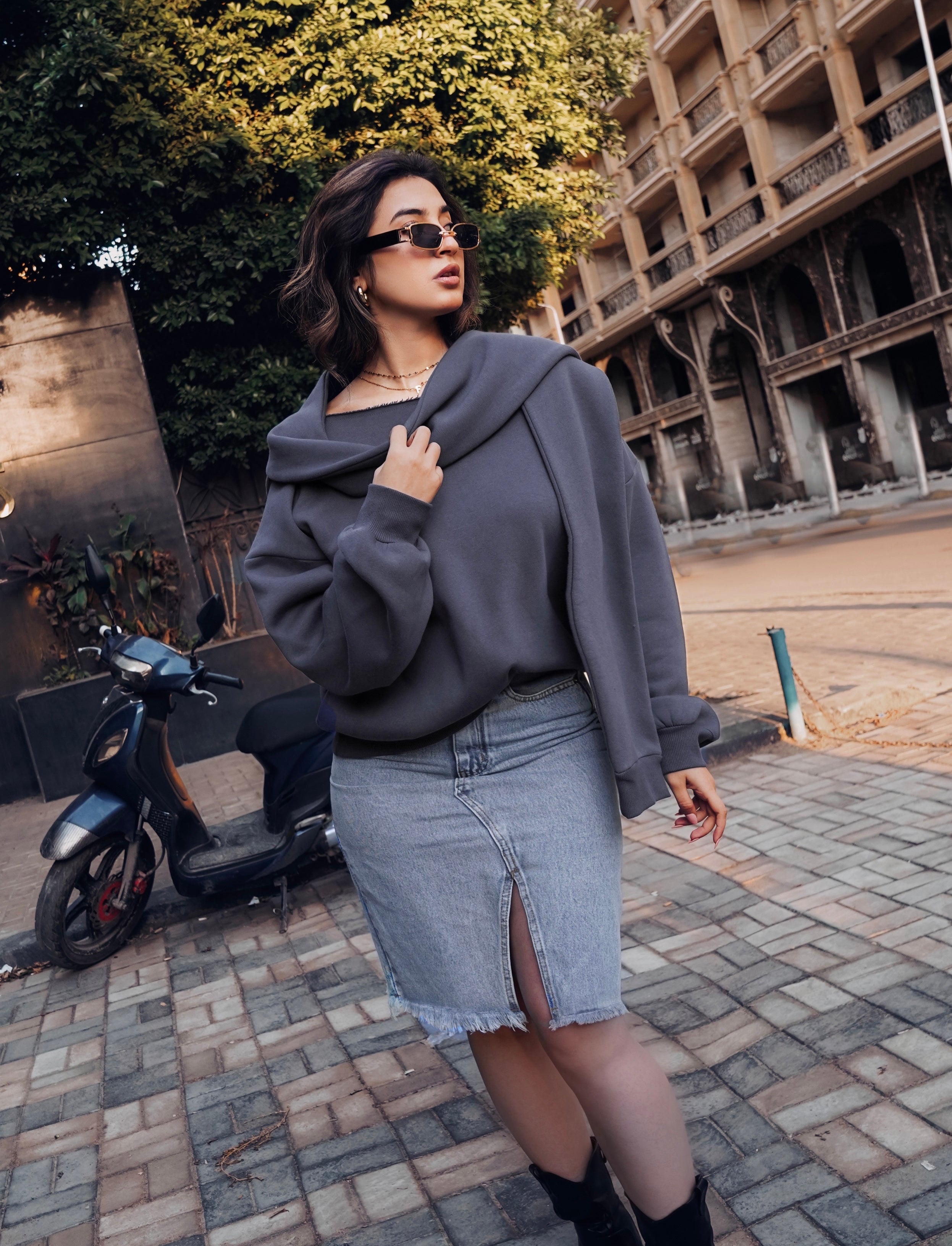 Luxe Duo Hoodie Boat-neck & Scoodie scarf