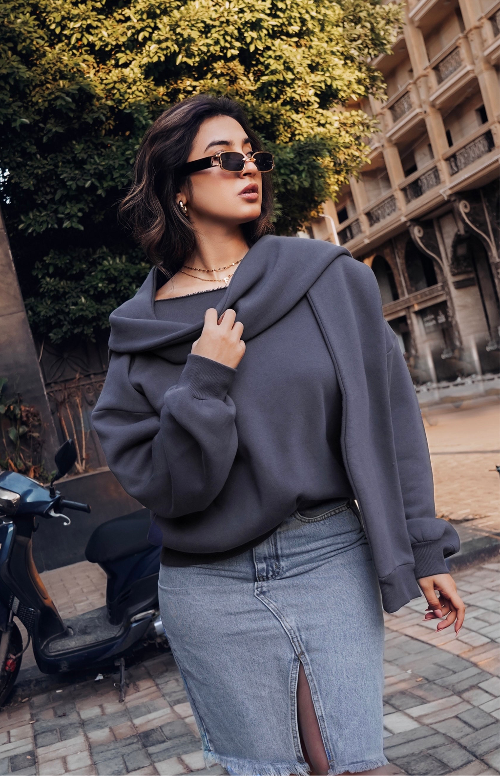 Luxe Duo Hoodie Boat-neck & Scoodie scarf