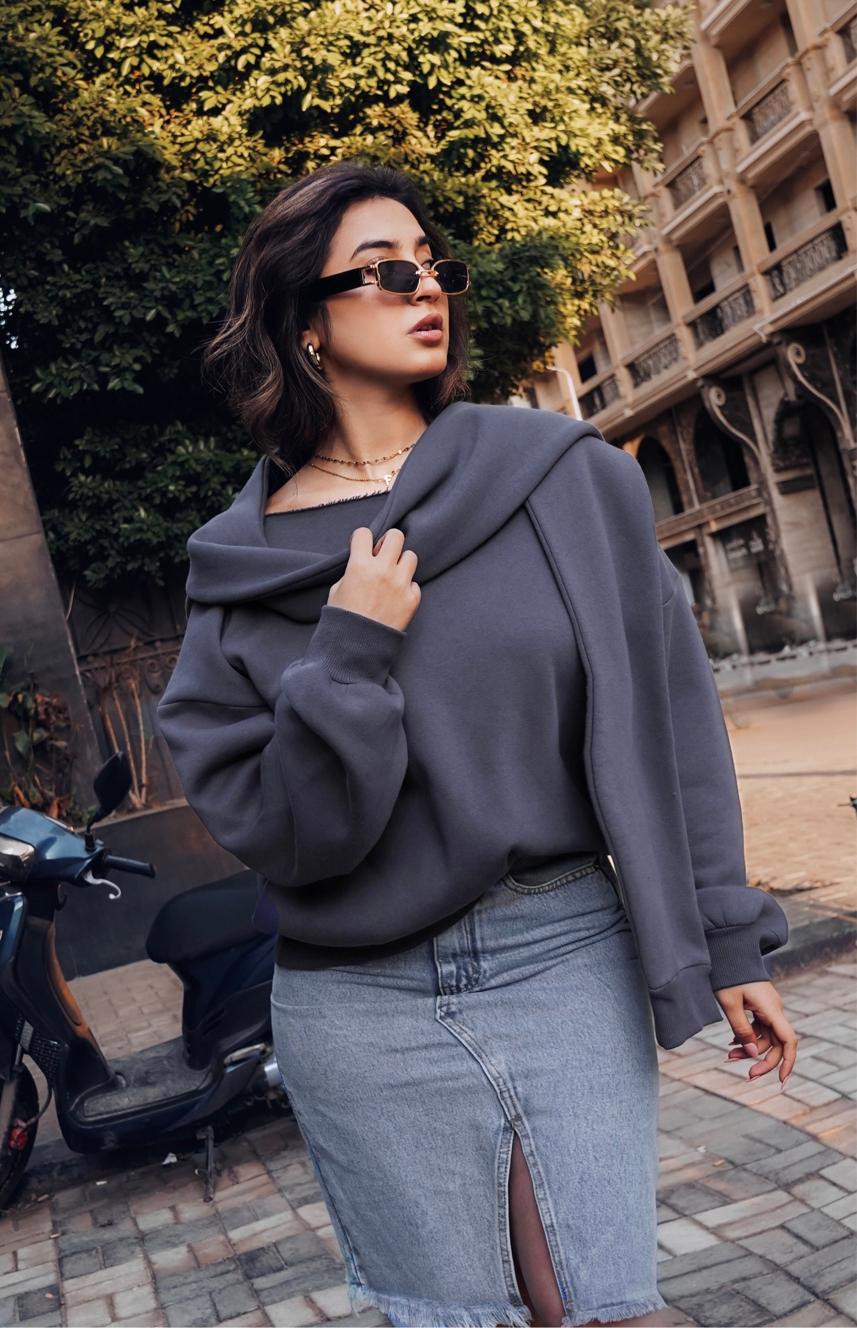 Luxe Duo Hoodie Boat-neck & Scoodie scarf