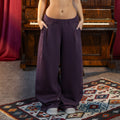 Fleece pleated Pant - PLUM