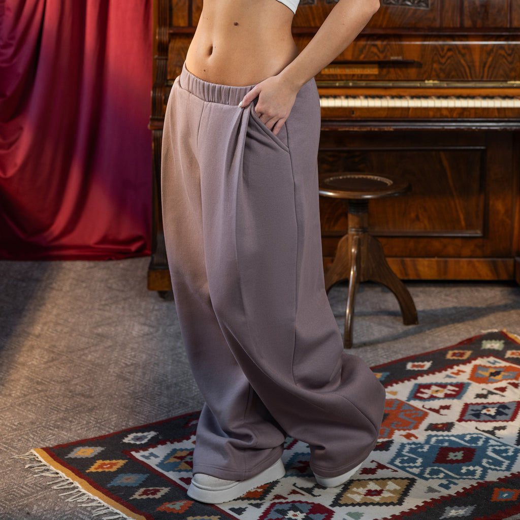 Fleece Pleated Pant - DUSTY ROSE
