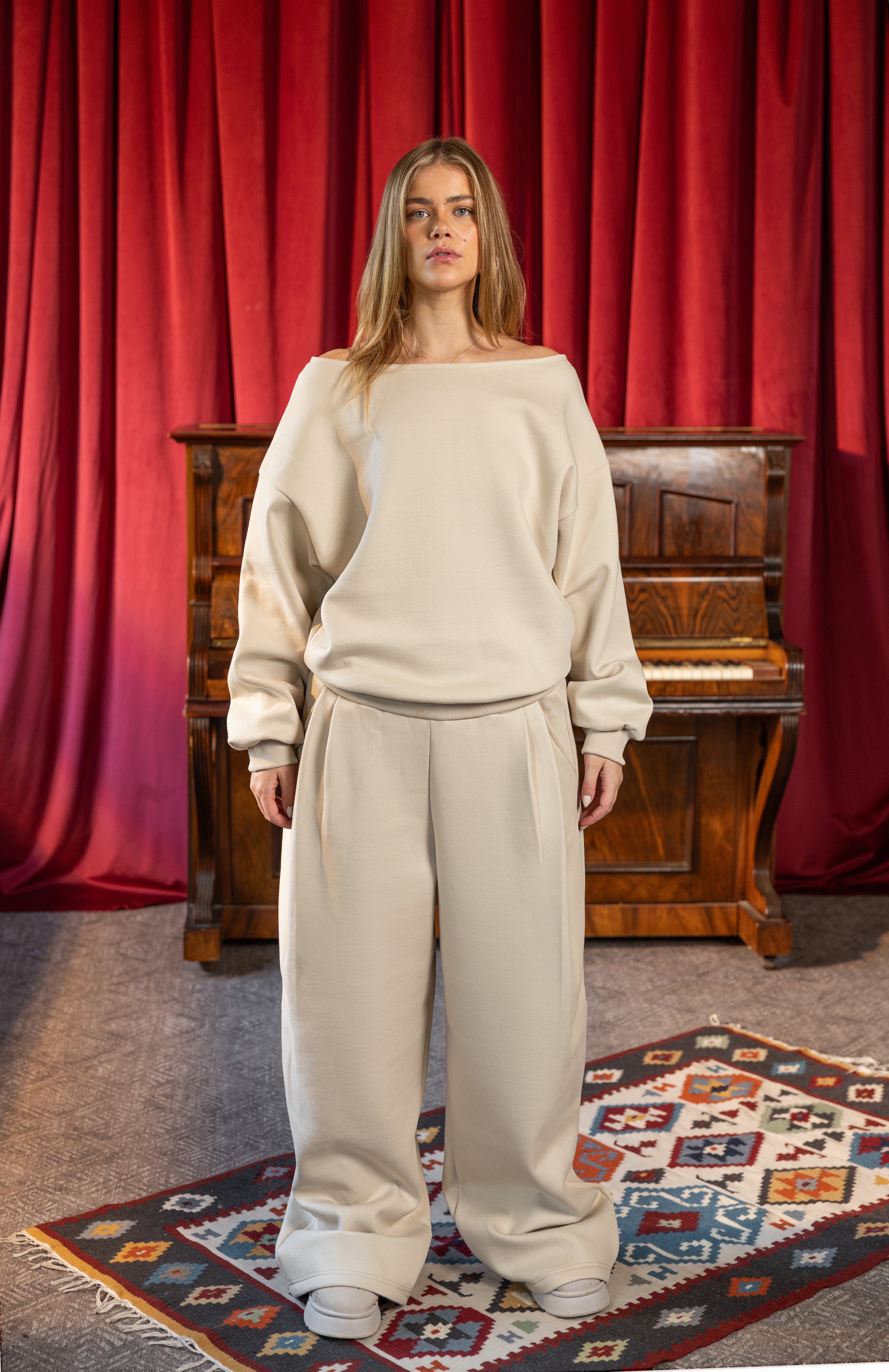 Full Set Cozy Melton - ALMOND BEIGE