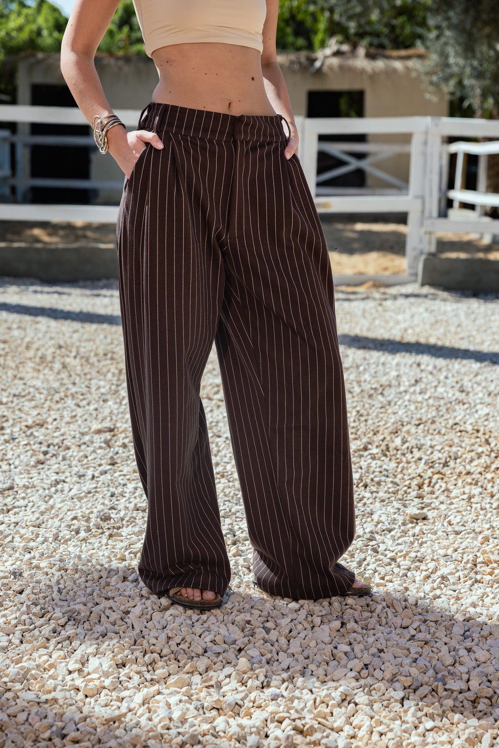 Tailored stripe Jacquard - MOCHA
