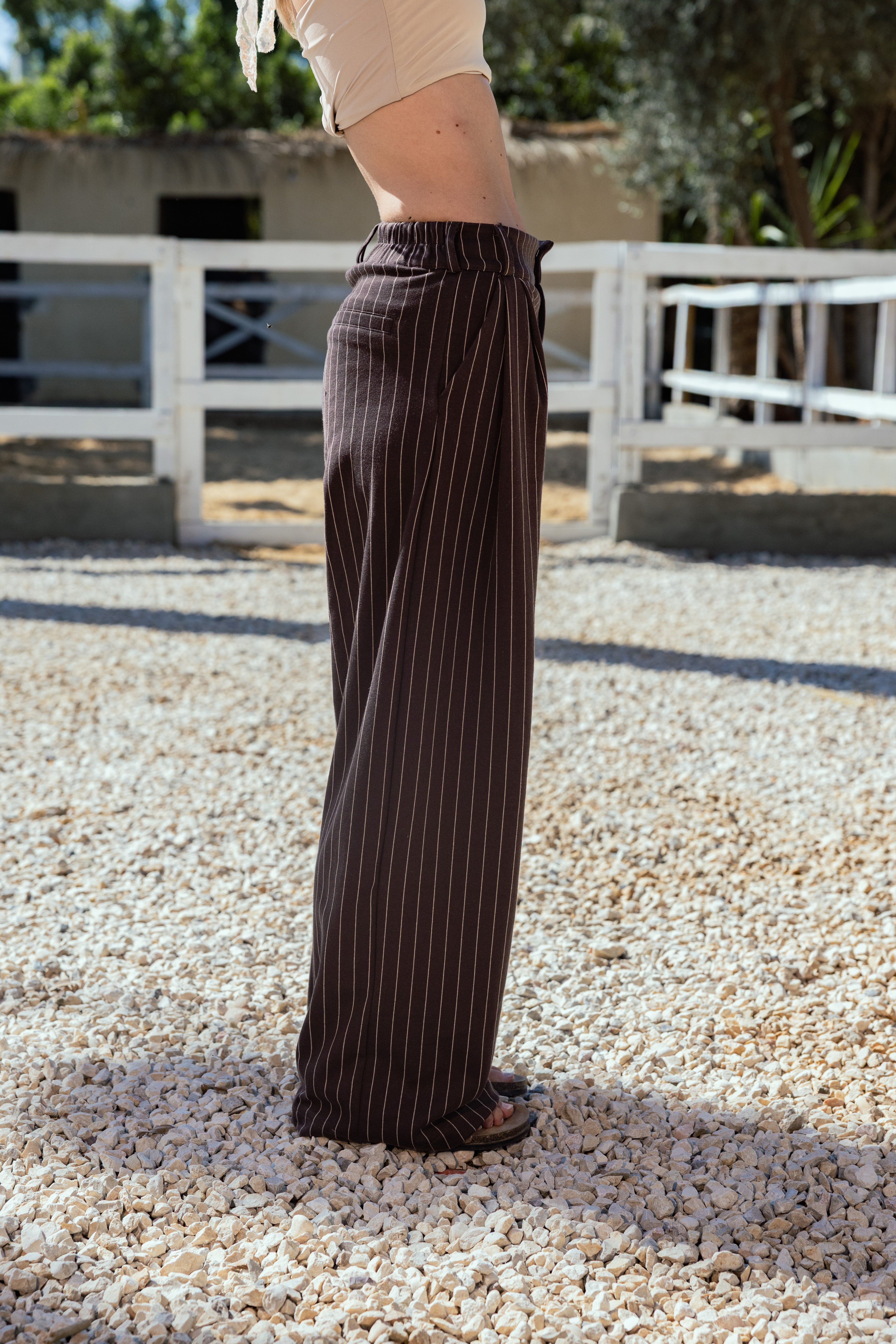 Tailored stripe Jacquard - MOCHA