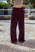 Tailored Stripe Jacquard - RUBY WINE